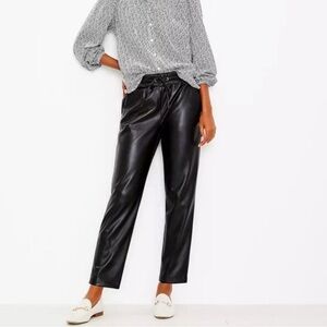 LOFT Black Faux Leather Pants